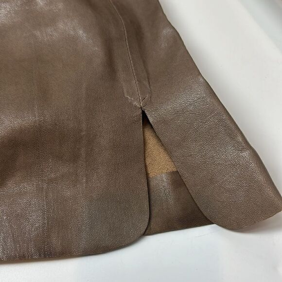 VINCE. Brown Suede Leather Shift Mini Dress Sz L - Picture 10 of 10